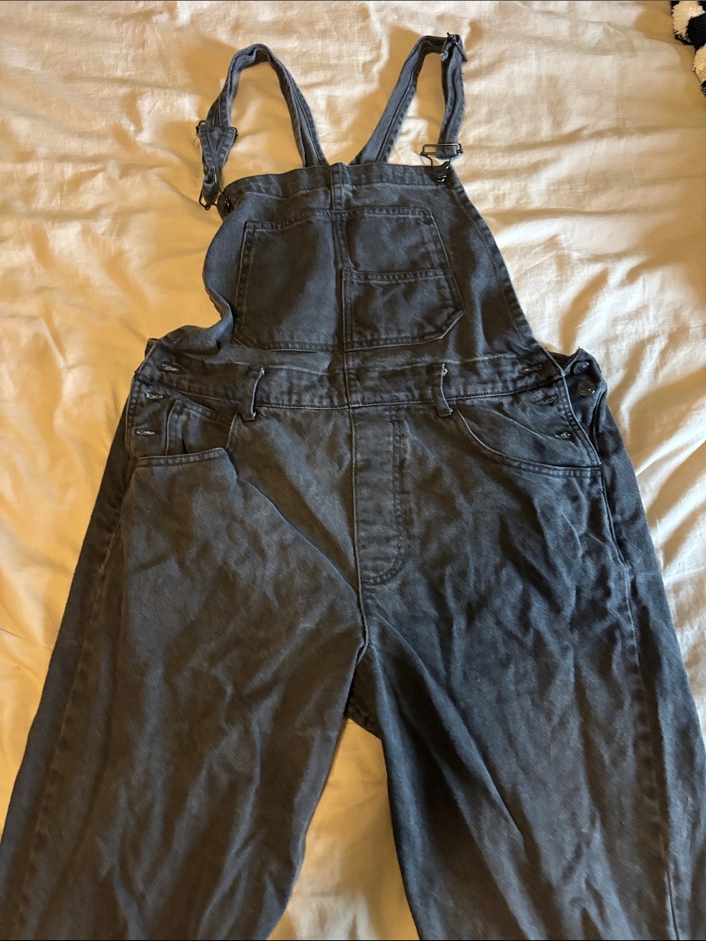 Women's We the Free Free PeopleBlack Denim Overalls Jumpsuit - Classic Bib Style